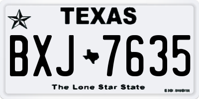 TX license plate BXJ7635