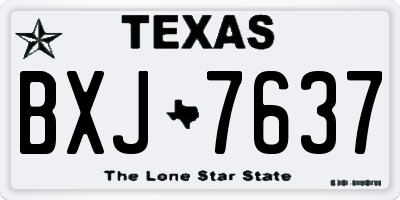 TX license plate BXJ7637