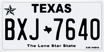 TX license plate BXJ7640