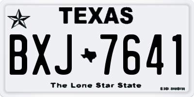 TX license plate BXJ7641