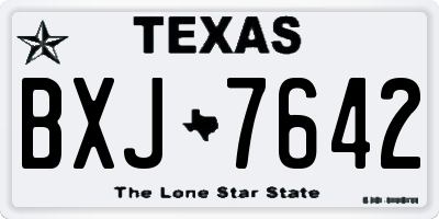 TX license plate BXJ7642