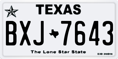 TX license plate BXJ7643