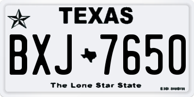 TX license plate BXJ7650