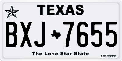 TX license plate BXJ7655