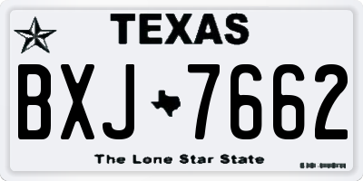 TX license plate BXJ7662