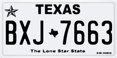 TX license plate BXJ7663