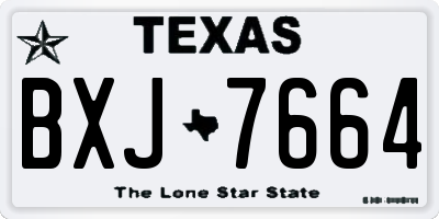 TX license plate BXJ7664
