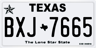 TX license plate BXJ7665