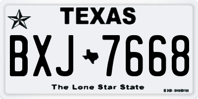 TX license plate BXJ7668