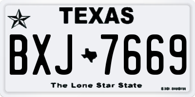 TX license plate BXJ7669