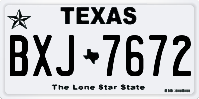 TX license plate BXJ7672