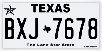 TX license plate BXJ7678