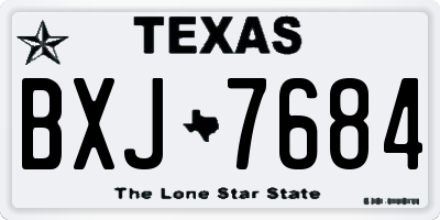 TX license plate BXJ7684