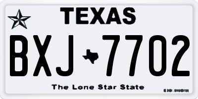 TX license plate BXJ7702