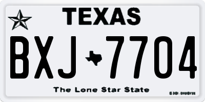TX license plate BXJ7704