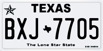 TX license plate BXJ7705
