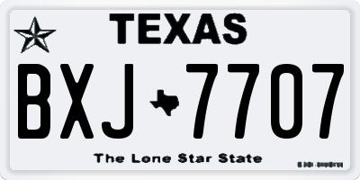 TX license plate BXJ7707
