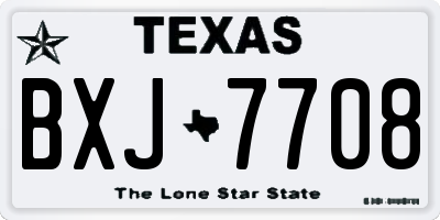 TX license plate BXJ7708