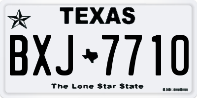 TX license plate BXJ7710