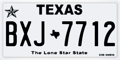 TX license plate BXJ7712
