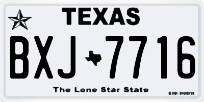 TX license plate BXJ7716