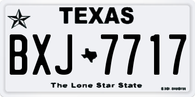 TX license plate BXJ7717