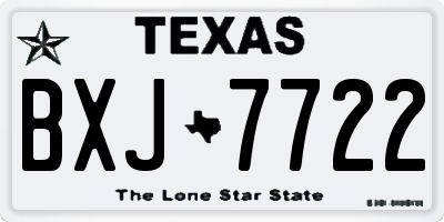 TX license plate BXJ7722