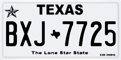 TX license plate BXJ7725