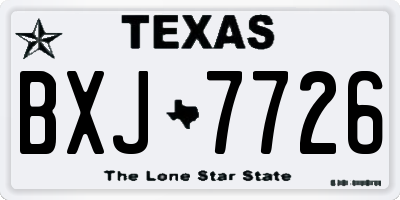 TX license plate BXJ7726