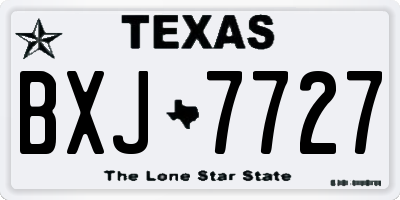 TX license plate BXJ7727
