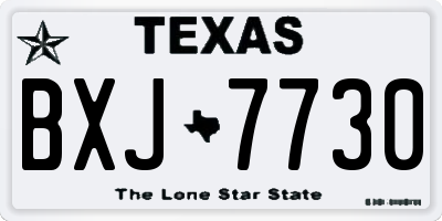TX license plate BXJ7730