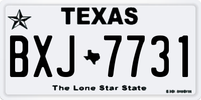TX license plate BXJ7731