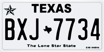 TX license plate BXJ7734