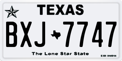 TX license plate BXJ7747