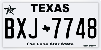 TX license plate BXJ7748