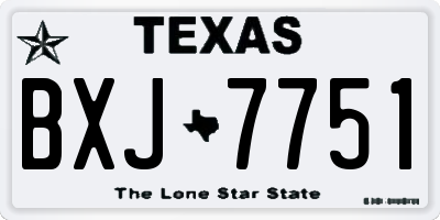 TX license plate BXJ7751