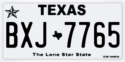 TX license plate BXJ7765