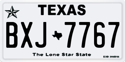 TX license plate BXJ7767
