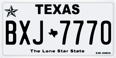 TX license plate BXJ7770