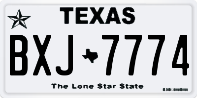 TX license plate BXJ7774