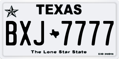 TX license plate BXJ7777