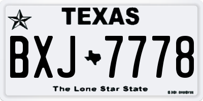TX license plate BXJ7778