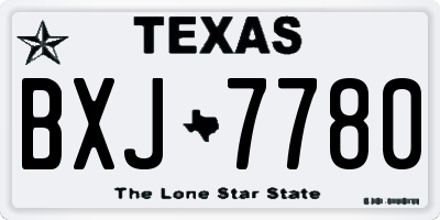 TX license plate BXJ7780