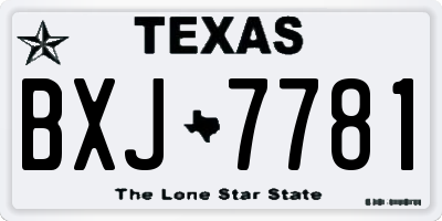 TX license plate BXJ7781