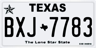 TX license plate BXJ7783