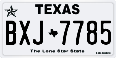 TX license plate BXJ7785