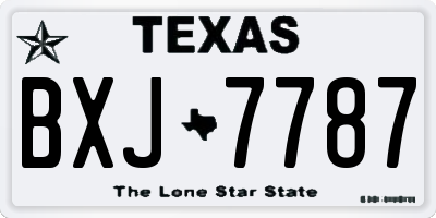 TX license plate BXJ7787