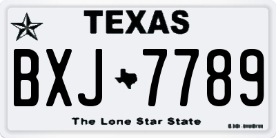 TX license plate BXJ7789