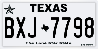 TX license plate BXJ7798
