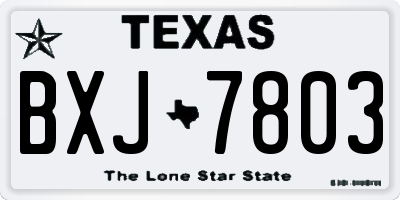 TX license plate BXJ7803
